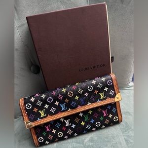 Louis Vuitton long wallet bifold multi coloured monogram